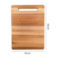 Grote eikenhouten snijplank met handvat, massief houten hakblok snijplank voor keuken 43x32cm - Vierkant / Snijplank van wit eikenhout