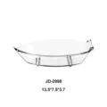 Detail view of transparent drop-shaped PC salad bowl with dimensions 13.5x7.5x3.7cm - Boat Shaped Fruit Bowl (JD-2998) / 13.5*7.5*3.7cm