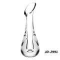 Vista detallada de un jarrón de cristal transparente irregular para flores sueltas - Estilo de Boca Inclinada Irregular (JD-2991) / 8*18cm