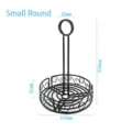 Black iron condiment rack dimensions: 166mm diameter and 238mm height with circular handle - Small Single Layer