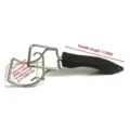 Detail showing the precise dimensions of a metal tray gripper with a 113mm handle - Pan Gripper