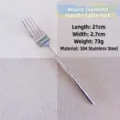 Gedetailleerd overzicht van 304 roestvrijstalen vork met getextureerd diamantpatroon - Tafelvork (21cm) / Zilver