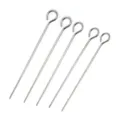 Juego de cinco brochetas de barbacoa de acero inoxidable con mangos de lazo redondo - Signo Redondo / 1 Pieza (3.0mm x 25.5cm)
