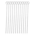 Juego profesional de 12 brochetas de acero inoxidable para barbacoa con anillo. - Brocheta Cuadrada / 1 Pieza (2.5mm x 35.5cm)
