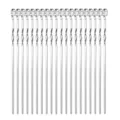Juego premium de 20 brochetas planas de acero inoxidable con diseño trenzado y gancho superior - Brocheta Trenzada Corta / 1 Pieza (0.45cm x 35.5cm)