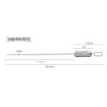 Brocheta plana grande de acero inoxidable con detalles de medida de longitud 45,3 cm - Brocheta de Empuje (Grande) / 1 Pieza (45.3cm)