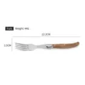 Acacia wood handle stainless steel steak fork spec image 22.2cm length 44g weight - Dinner Fork (Acacia Wood Handle)