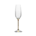 Elegant crystal champagne flute with gold leaf filled stem for luxury wedding gifts - Gold Foil Style