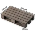 Supporto per display durevole in mini pallet di legno carbonizzato per piatti 300x200x28mm - Grande (Vassoio in Legno Carbonizzato) / 300x200x28mm / Marrone scuro