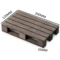 Vista dettagliata del sottobicchiere in legno carbonizzato, dimensioni 200x120x35mm - Piccolo (Vassoio in Legno Carbonizzato) / 200x120x35mm / Marrone scuro