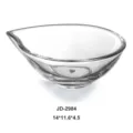 Durable transparent PC waterdrop-shaped salad bowl for fruit, snacks, and dipping sauces - Large Teardrop Fruit Bowl (JD-2984) / 14*11.6*4.5cm