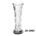 Vista detallada del jarrón de plástico transparente estilo cristal para decorar - Estilo Tallado Rómbico (JD-2992) / 5.5*16.6cm