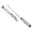Compact stainless steel fruit knife with elegant marble pattern handle and sheath. - Ink Marble Style / Ink Grey