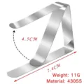Adjustable 4.5cm stainless steel tablecloth clip for picnic tables, weighing 11g. - Single Piece / Silver