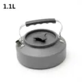 Tragbarer 1,1L leichter Aluminium-Campingkocher für Outdoor, Tee und Kaffeezubereitung - Schwarzer Griff (1.1L)
