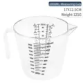Misurino graduato in plastica trasparente da 1000 ml con doppia scala di misura nera - 1000ml / Trasparente