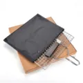 Detachable stainless steel BBQ fish grill rack with storage bag and wood handle - Grill Mesh + Storage Bag + Kraft Box