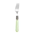 Retro-Edelstahlgabel mit hellgrünem Marmor-Acrylgriff für elegantes Speisen. - Tafelgabel