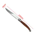 Edelstahl-Steakmesser mit Holzmaserungsgriff, 230 mm Länge bemaßte Ansicht - Tafelmesser