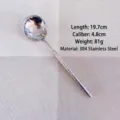 Gedetailleerde weergave van 304 roestvrijstalen lepel met diamanttextuur handgreep - Soeplepel (19.7cm) / Zilver