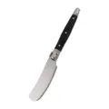 Elegant stainless steel butter knife with black Laguiole style handle for cream cheese - Black Spreader