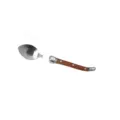 Elegant stainless steel dining spoon featuring a rosewood handle and classic Laguiole bee design - Small Spoon (15.5CM) / 1 Piece