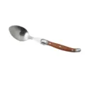 Premium stainless steel dinner spoon featuring a classic curved rosewood handle - Large Spoon (21.5CM) / 1 Piece