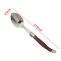 Edelstahl-Löffel mit Griff in dunkler Holzoptik, Gesamtlänge beträgt 215 mm. - Tafellöffel