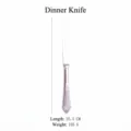 Vintage diner mes van 304 roestvrij staal met reliëf, lengte 25.5cm, gewicht 105g - Tafelmes / Zilver