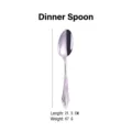 Roestvrijstalen dinerlepel met reliëfhandvat, lengte 21,5 cm, gewicht 67 g - Tafellepel / Zilver
