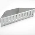 Robuster silberner verzinkter Holzkohlekorb für BBQ mit ovalen Belüftungsschlitzen - 1 Stück (37.6x12.5x7.5cm)