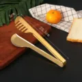 Professional gold stainless steel food tongs for bread and BBQ, overall length 23.5cm - Comb Edge Style (D) / 23.5cm / Gold