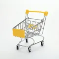 Miniature yellow shopping cart basket for creative food serving or desk storage - S / Yellow