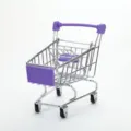 Miniature supermarket shopping cart food basket with purple trim, ideal for snacks. - S / Purple