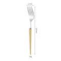 Tenedor japonés de acero inoxidable 304 con mango de madera de fresno natural 20,5cm - Tenedor Estilo Portugal / Plateado