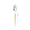 Cuchara japonesa de acero inoxidable 304 con mango de madera de fresno 16,5 cm y 21g - Cuchara de Té Estilo Portugal / Plateado