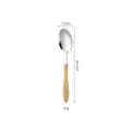 Cuchara de estilo japonés de acero inoxidable 304 con mango de madera de fresno - Cuchara de Té Estilo Calabaza / Plateado