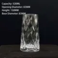 Verre transparent de 520 ml avec un motif de diamant à facettes pour toutes vos boissons - 520ml / Style Motif de Feuilles
