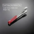 Medium size stainless steel food tongs with red heat-resistant handle, 30.5cm length. - 12 Inch / Red