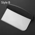 Professional stainless steel dough scraper with black handle, variant Style B, kitchen tool - Style B