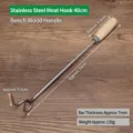 Gancho para carne de barbacoa de acero inoxidable de 40 cm con mango de madera de haya. - Gancho para Carne (Mango de Haya)