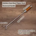 Gancho para carne de acero inox con mango de madera, variante de 51,5 cm para BBQ - Gancho para Carne (Mango de Madera de Pera)