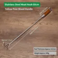 Gancho para carne de barbacoa de 60cm en acero inoxidable con mango de madera de peral - Gancho para Carne (Mango de Madera de Pera)