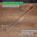 Gancho para carne de barbacoa de 71cm de acero inoxidable con mango de madera de peral - Gancho para Carne (Mango de Madera de Pera)