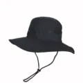 Chapeau de soleil homme pour extérieur avec mesh respirant et jugulaire - Adulte 55-58cm / Noir