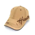 Casquette de baseball rétro délavée kaki avec broderie latérale et visière tendance. - H Khaki