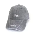 Casquette de baseball en denim lavé vintage avec broderie, chapeau de soleil unisexe. - Adulte 56-60cm / Style RE / Gris