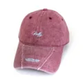 Casquette de baseball rétro lavée brodée de lettres pour hommes et femmes, chapeau de soleil. - Adulte 56-60cm / Style RE / Bordeaux