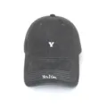 Dark grey cotton baseball cap with white embroidered Y logo and Yes I Can brim text detail. - Adult 56-60cm / Y Gray