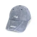 Casquette de baseball en jean delave vintage avec broderie blanche elegante. Chapeau de soleil. - Adulte 56-60cm / Style RE / Bleu